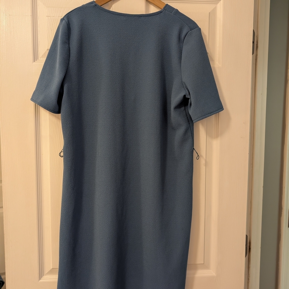 Zara Blue Textured Dress - Picture 4 of 4